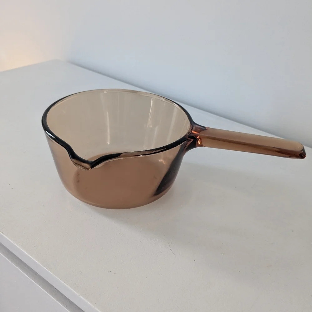 Corningware Pyrex Vision Amber Pot 1L Vintage USA